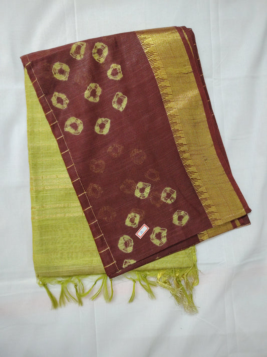 Bhagal puri flower border cotton saree