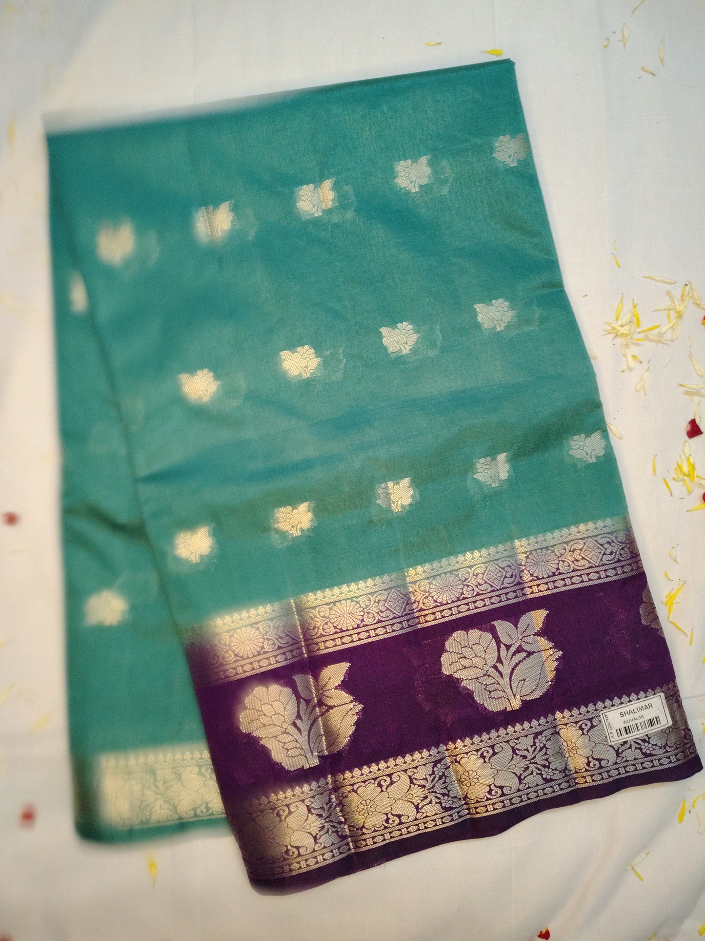 Royal chanderi  exclusive flower border design saree(AA)
