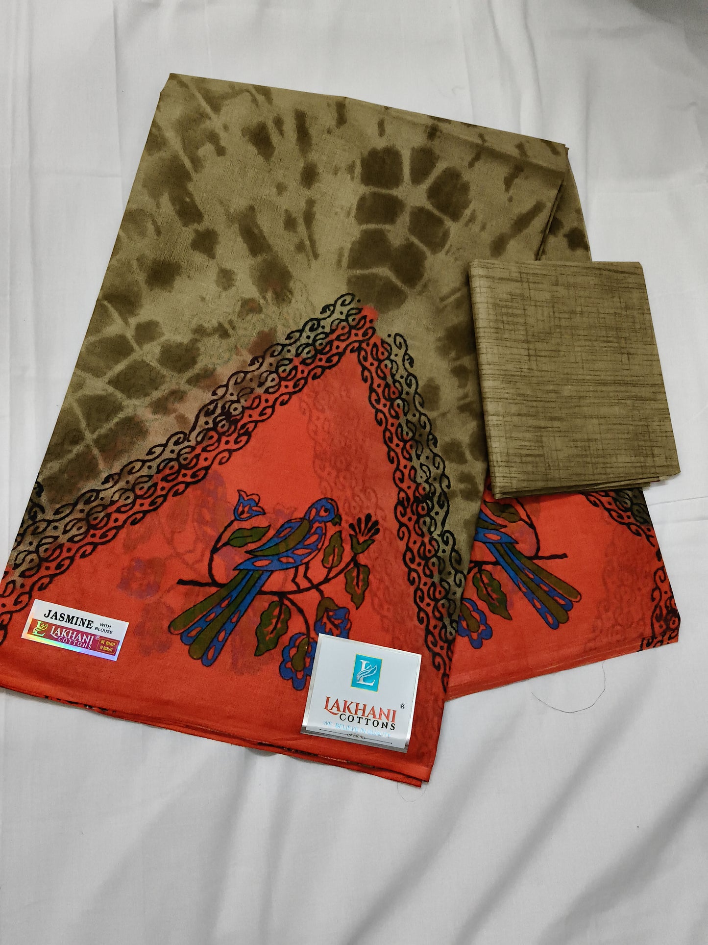 Premium cotton saree with blouse