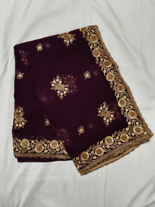 Party wear jorget silk saree (w7)