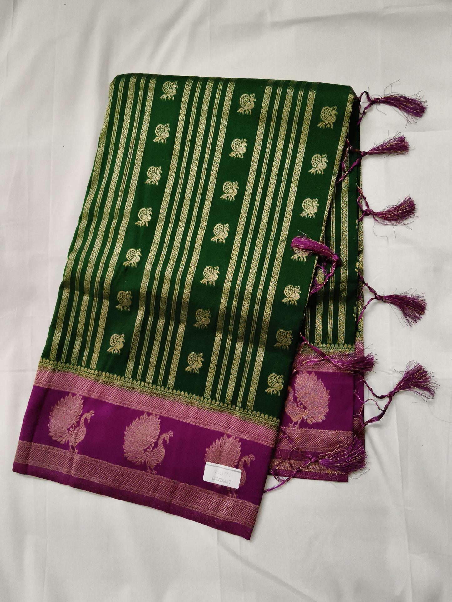 Silk banarsi border saree