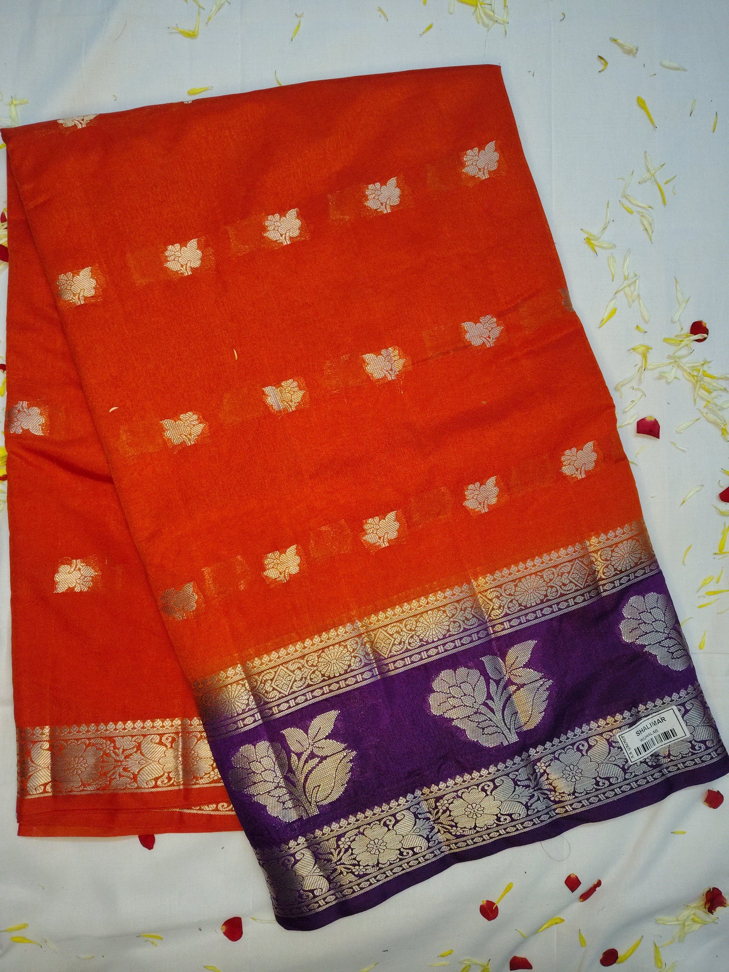 Royal chanderi  exclusive flower border design saree(AA)