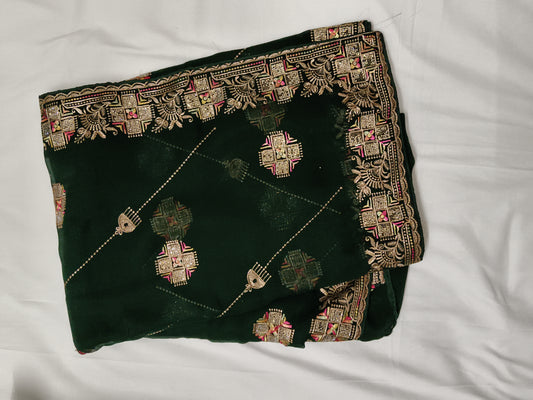 Party wear jorget silk saree (w2)