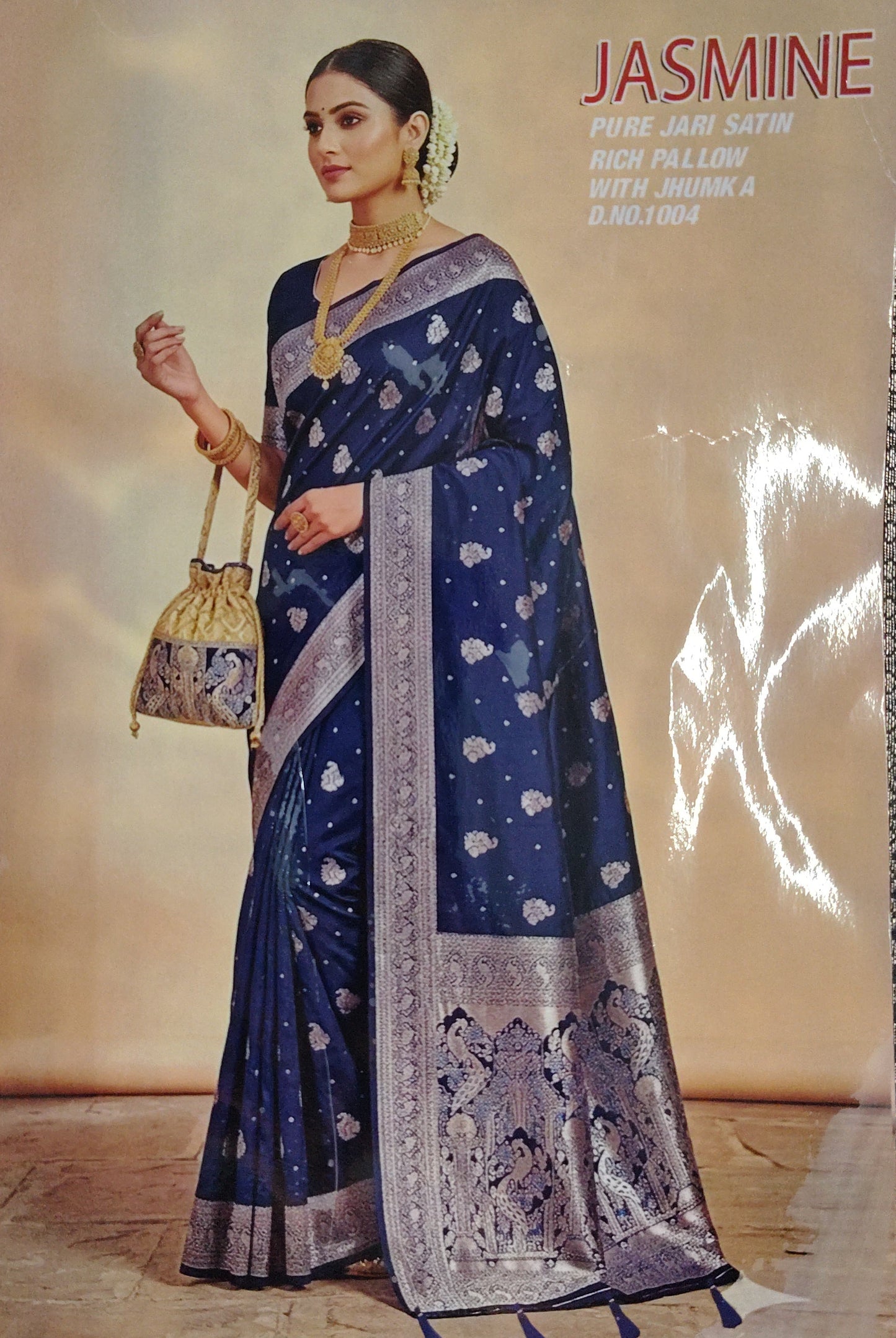 Jasmine soft peacock silk saree
