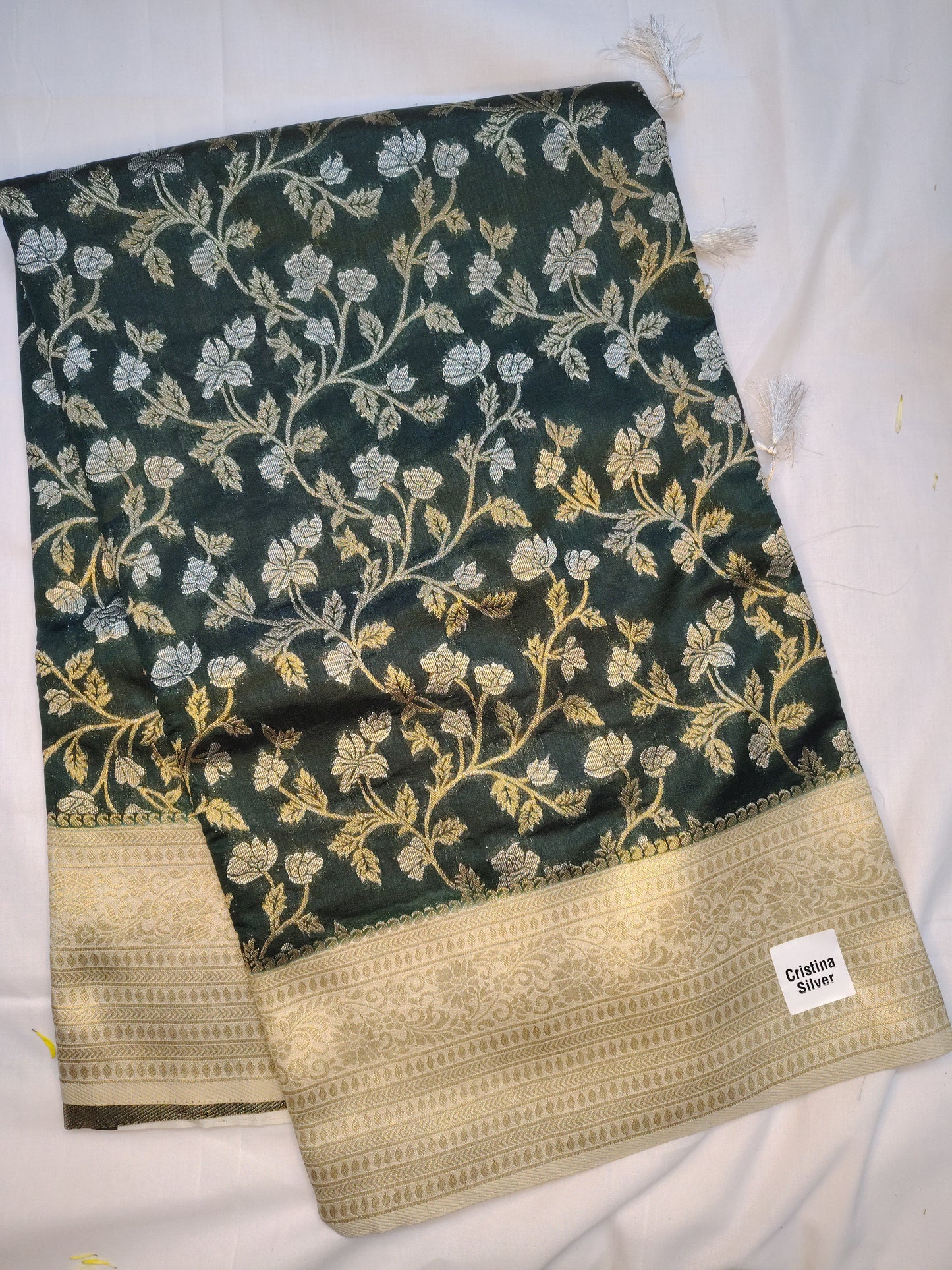 Cristina silver Exclusive saree